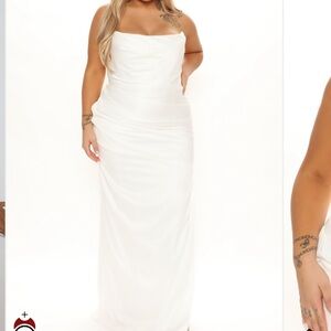 Satin Heart Maxi Dress - White